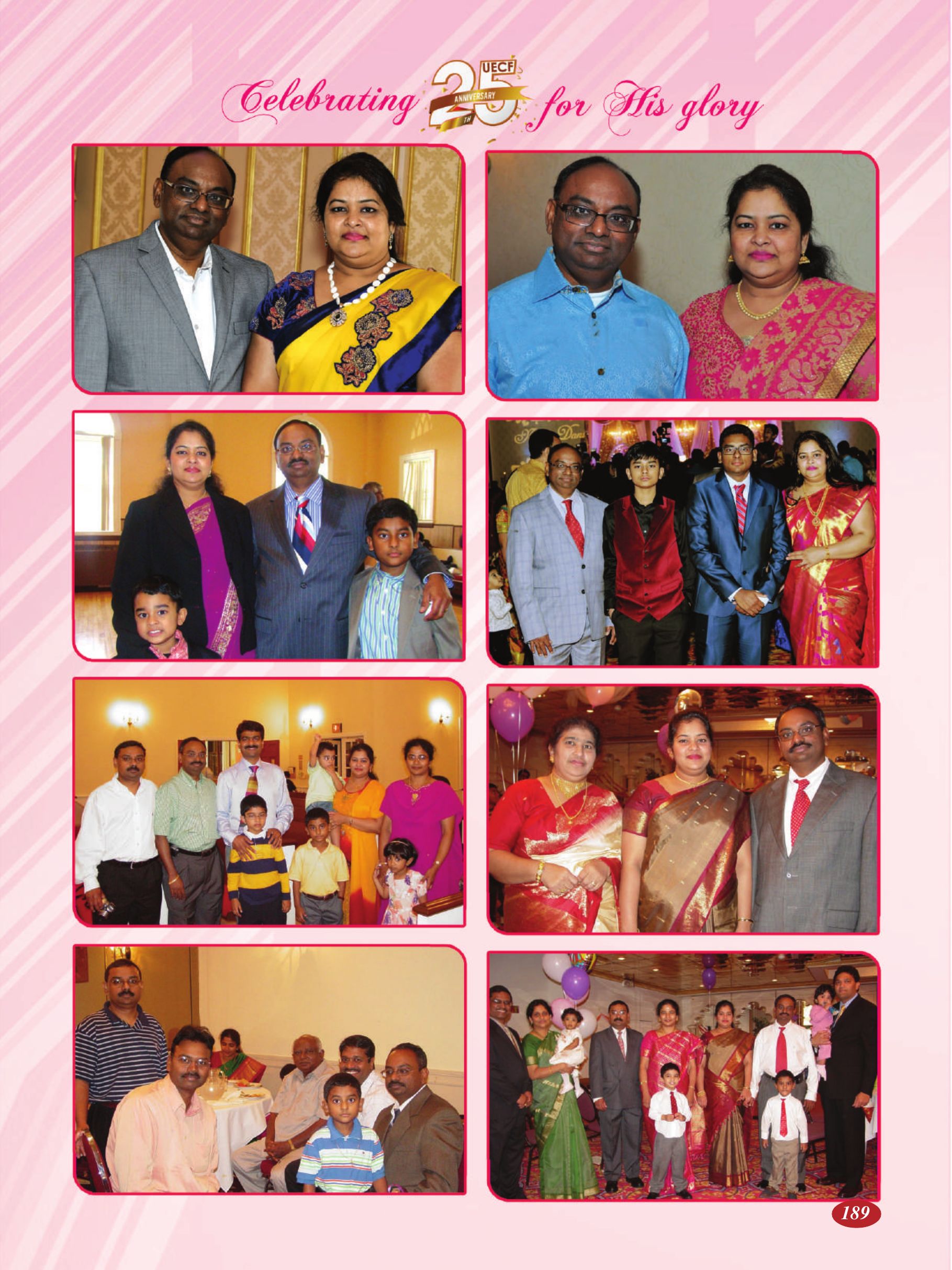 Page 189 of the UECF Silver Jubilee Souvenir