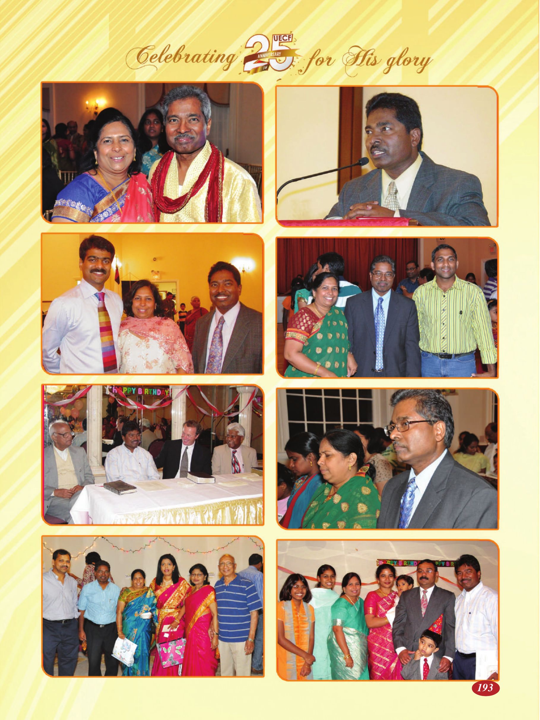 Page 193 of the UECF Silver Jubilee Souvenir