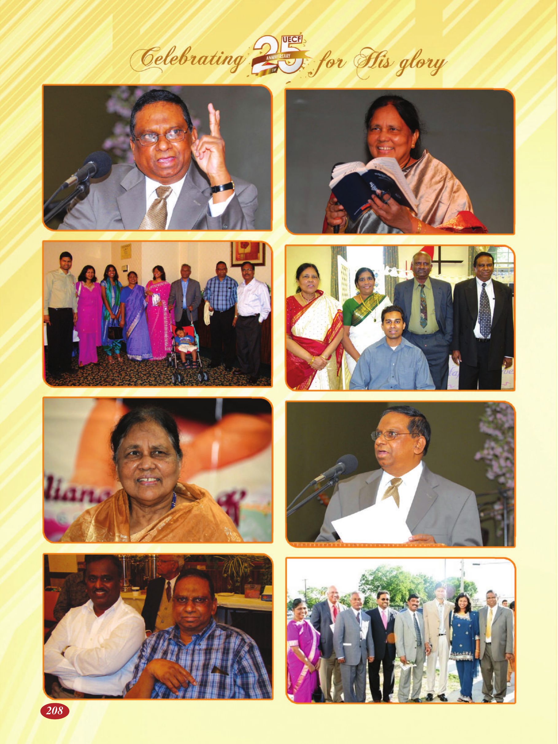 Page 208 of the UECF Silver Jubilee Souvenir