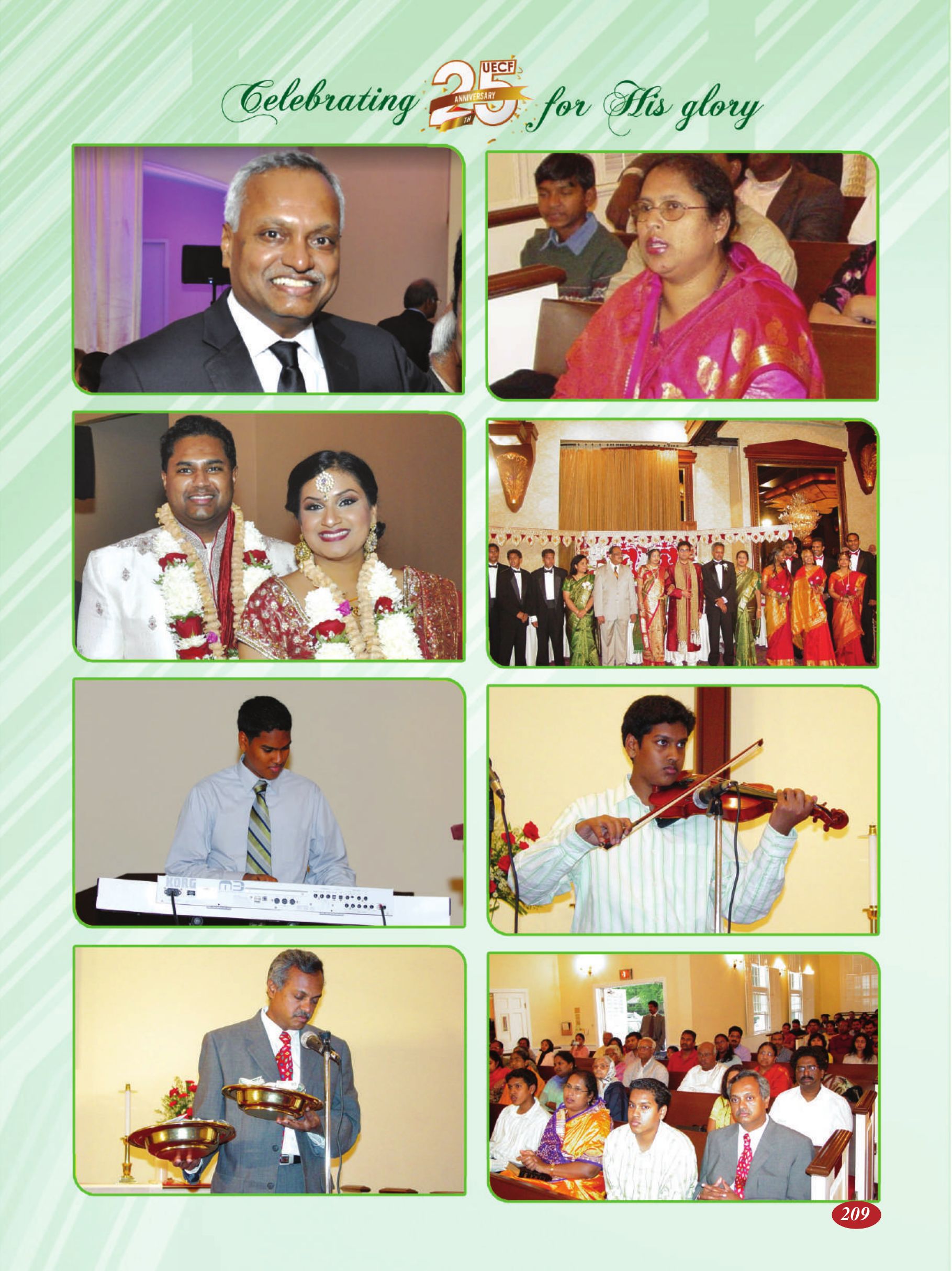 Page 209 of the UECF Silver Jubilee Souvenir