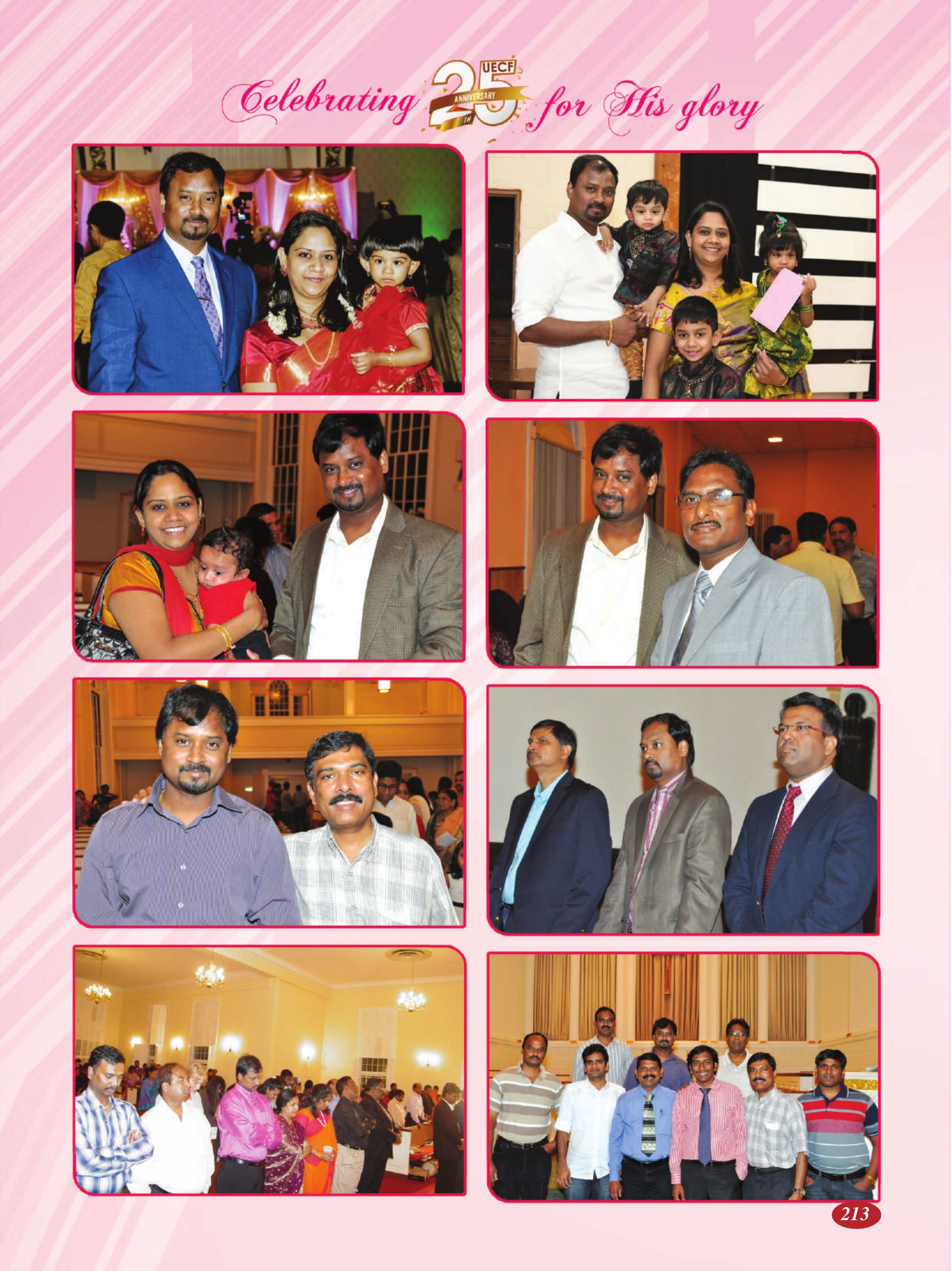 Page 213 of the UECF Silver Jubilee Souvenir