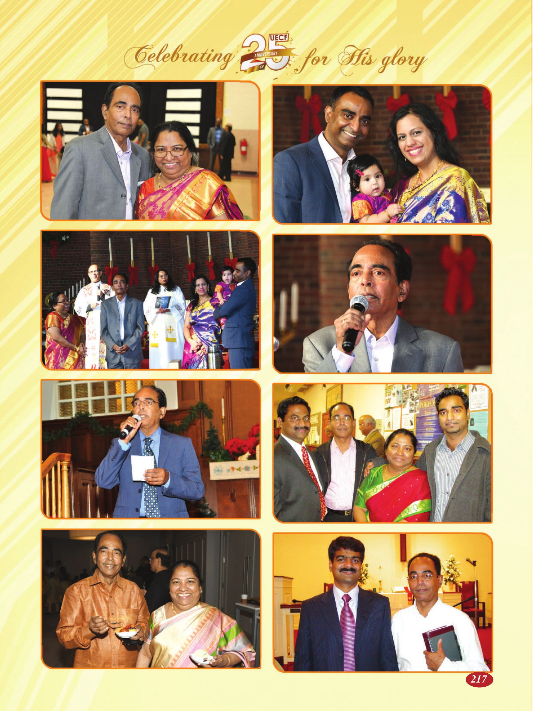 Page 217 of the UECF Silver Jubilee Souvenir