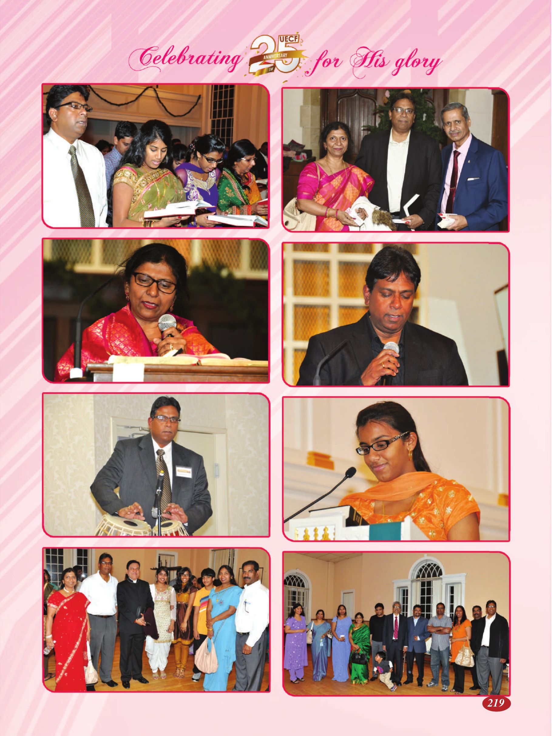 Page 219 of the UECF Silver Jubilee Souvenir