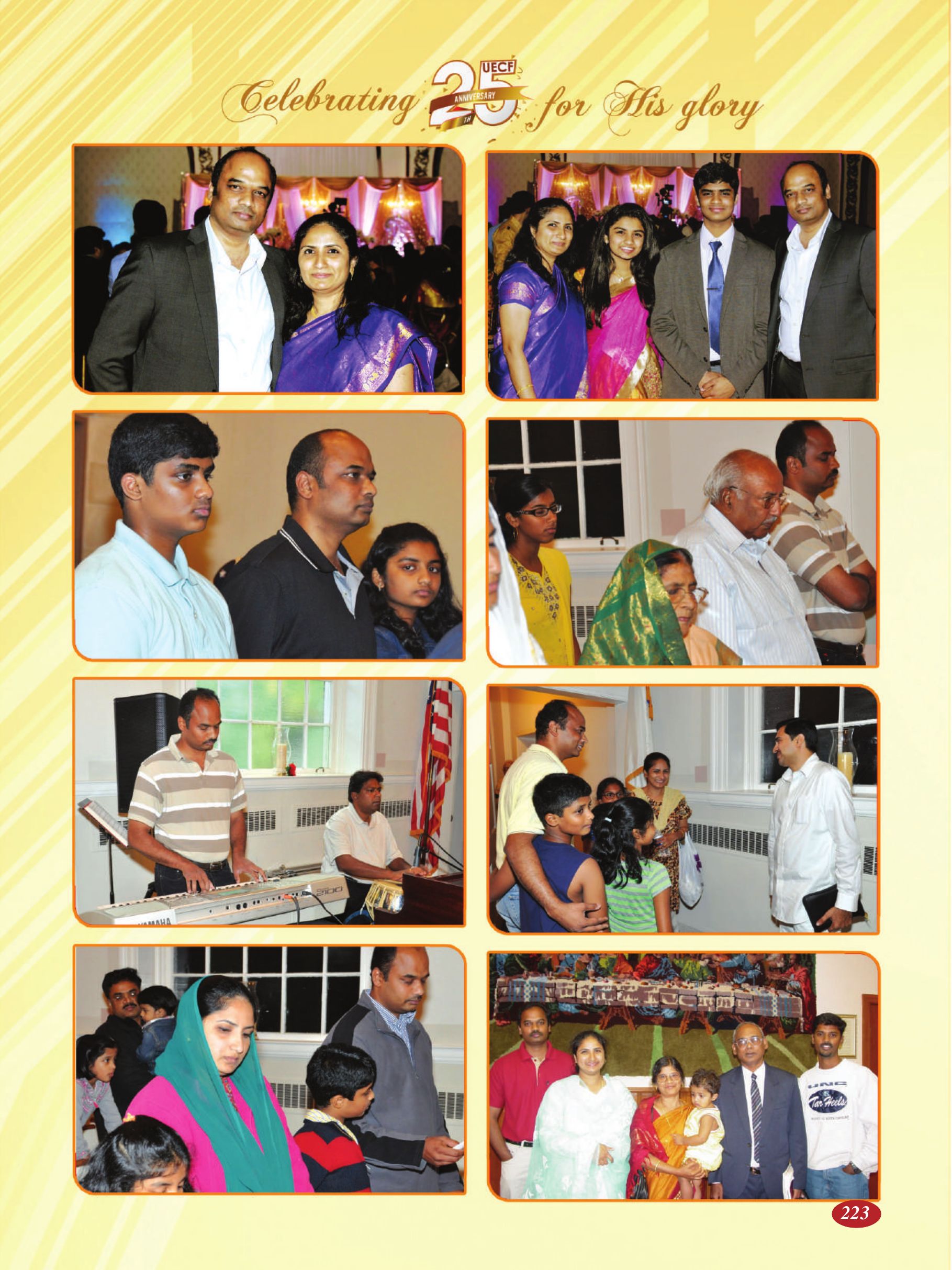 Page 223 of the UECF Silver Jubilee Souvenir