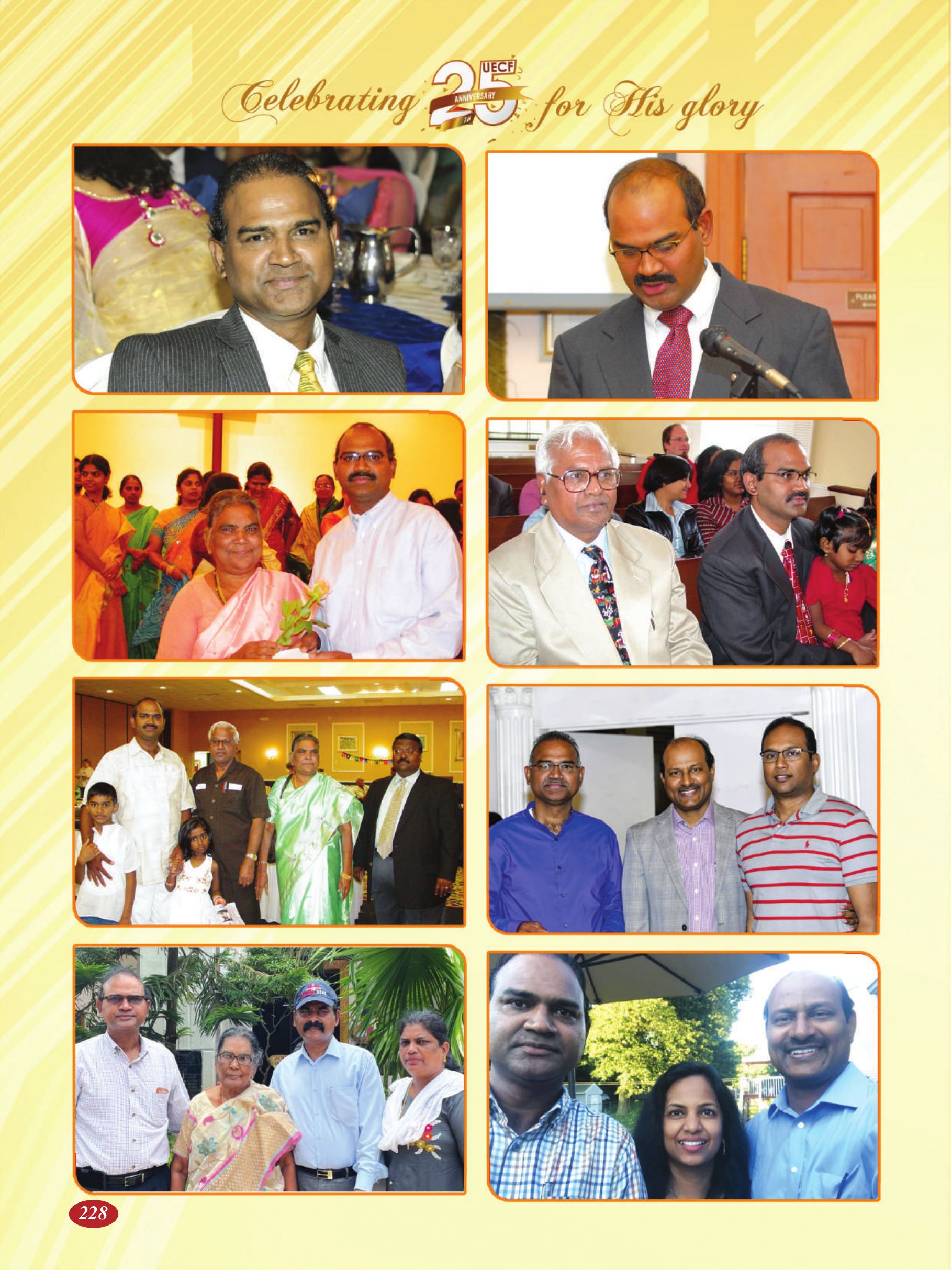 Page 228 of the UECF Silver Jubilee Souvenir