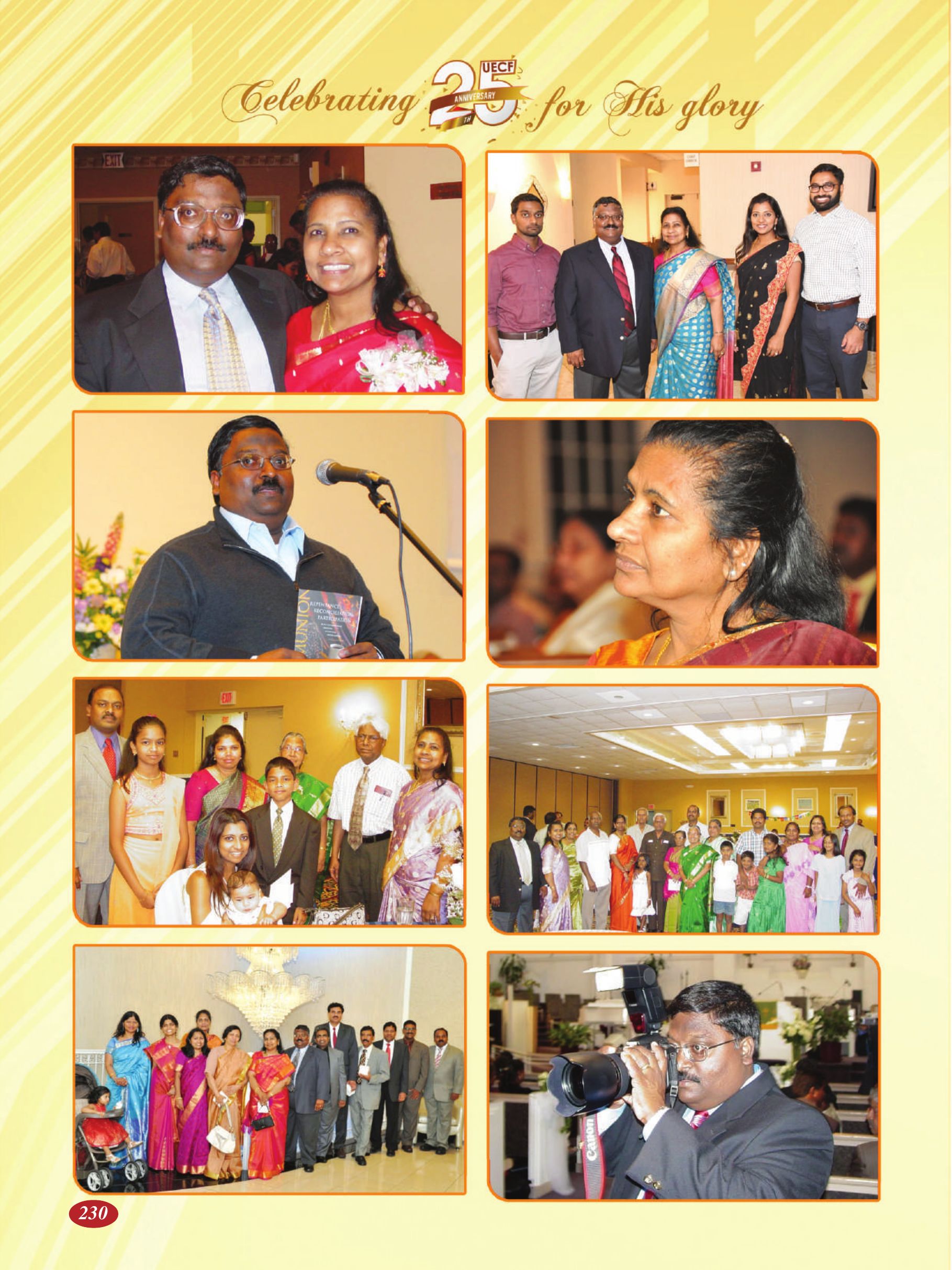 Page 230 of the UECF Silver Jubilee Souvenir