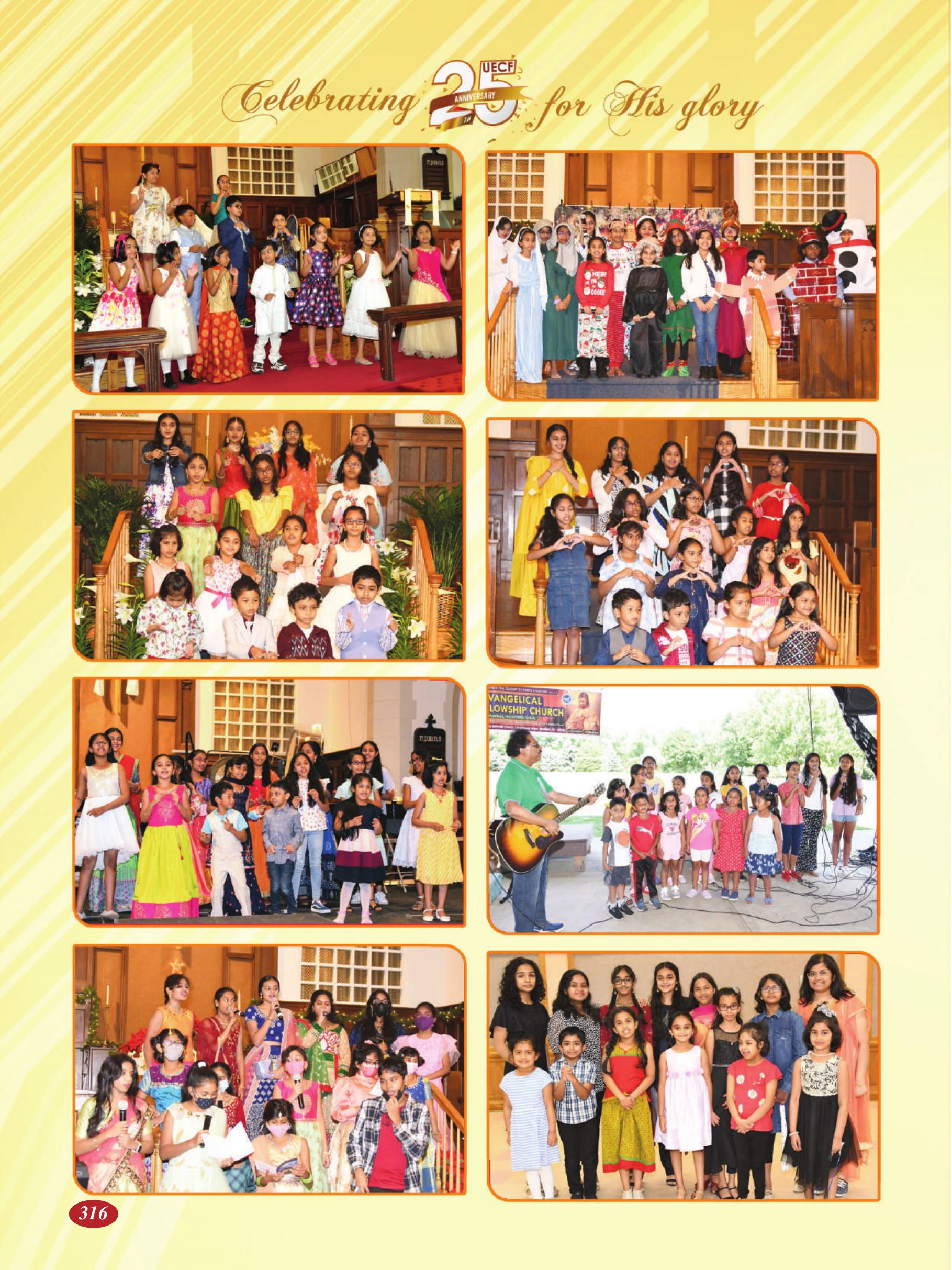 Page 316 of the UECF Silver Jubilee Souvenir