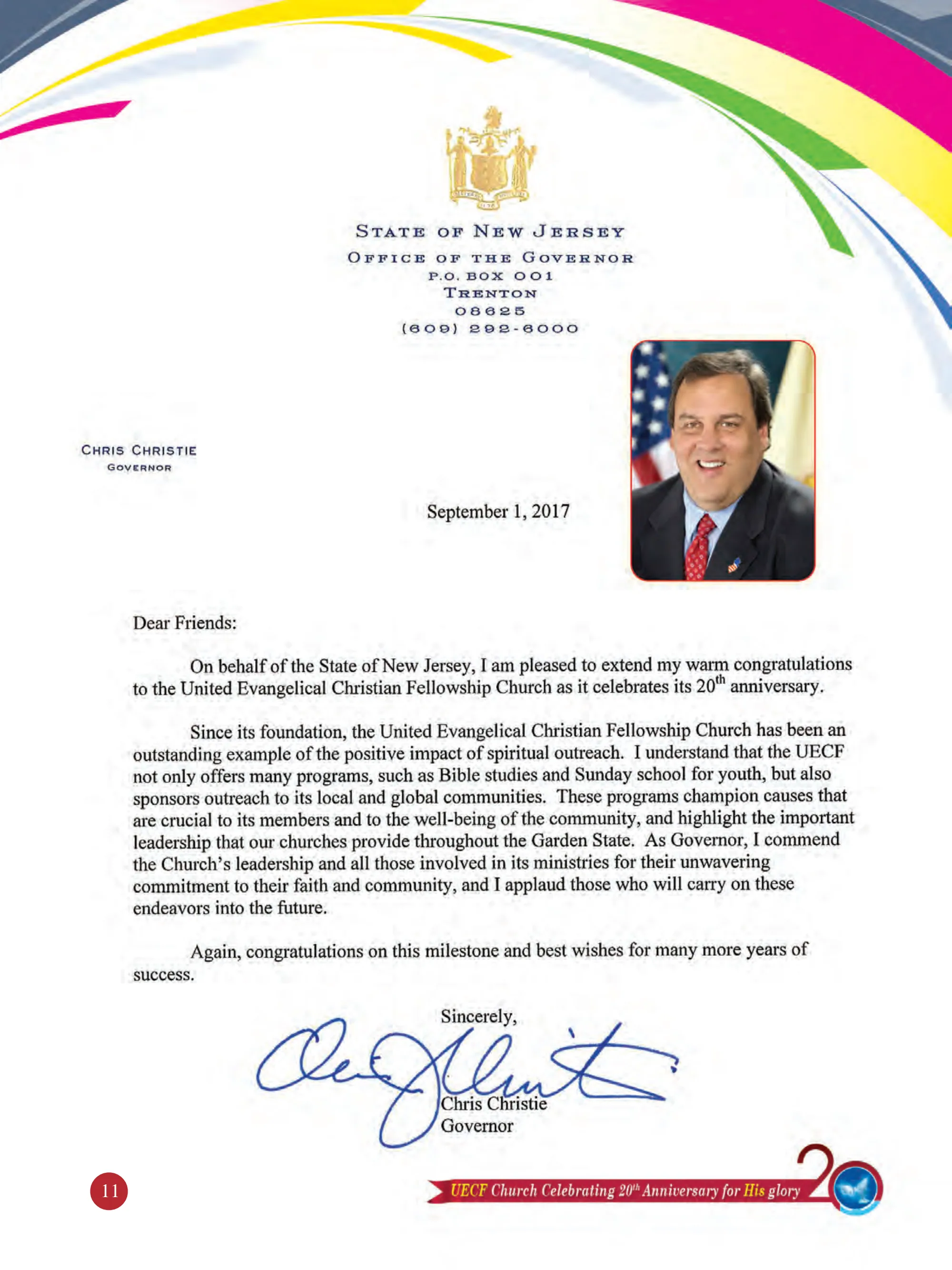 Mr. Chris Christie — souvenir page 11