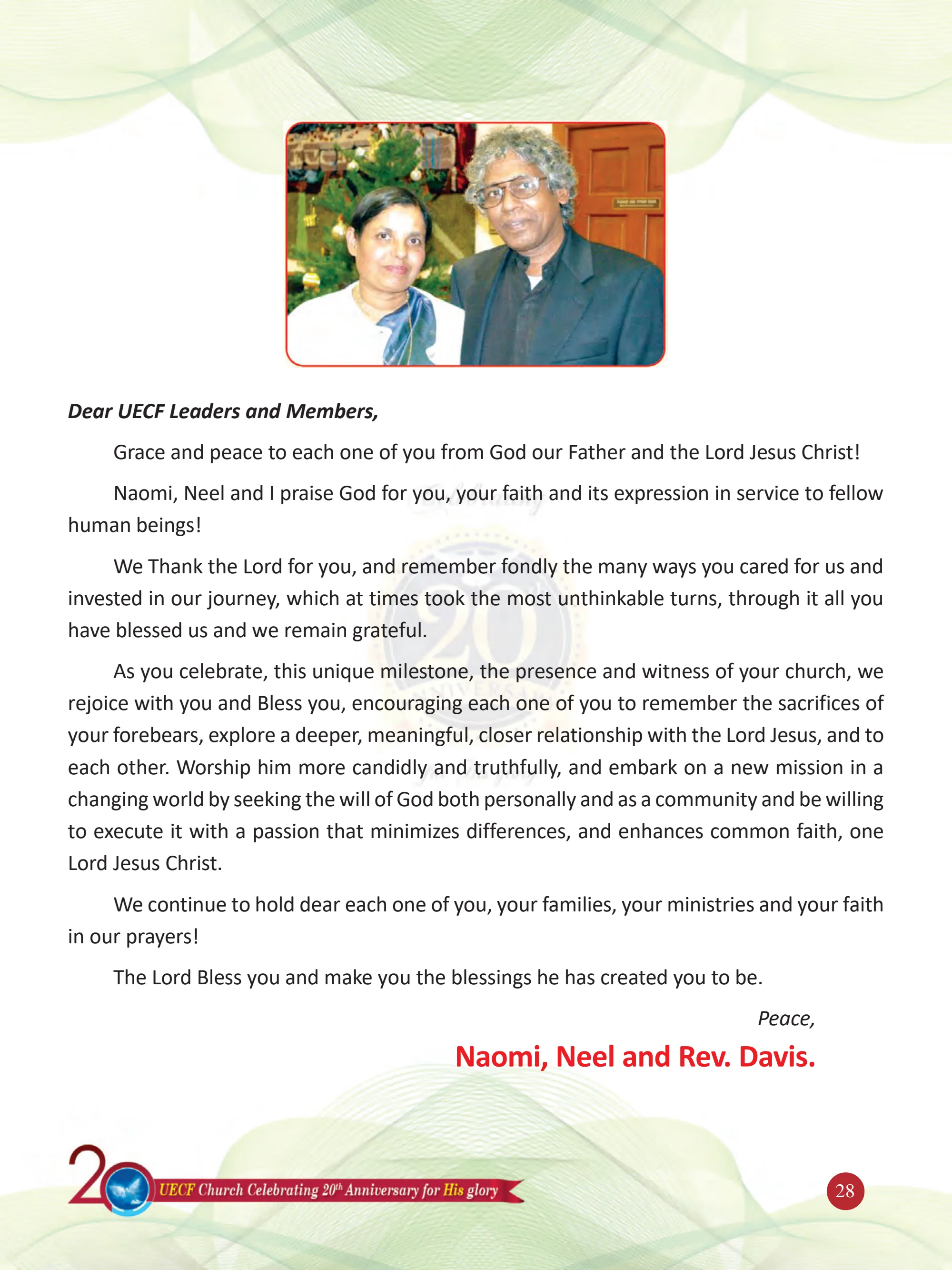 Rev. Dave Davis — original souvenir page 28