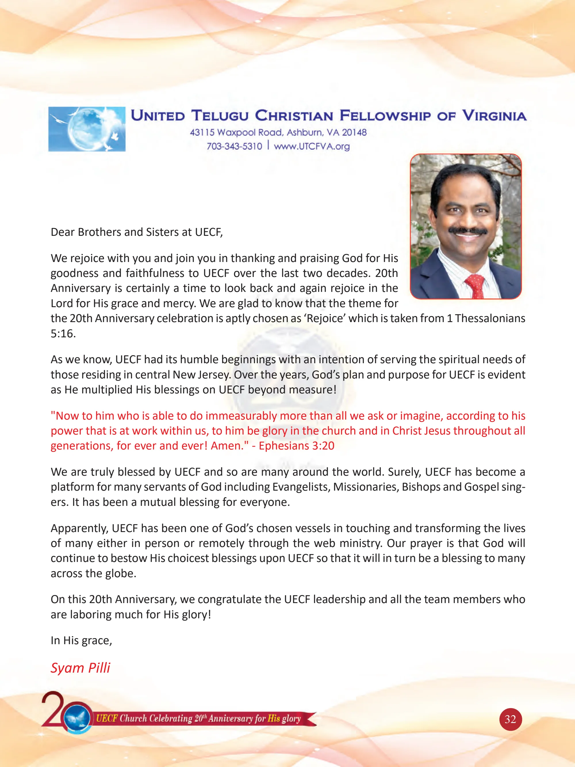 United Telugu Christian Fellowship — original souvenir page 32