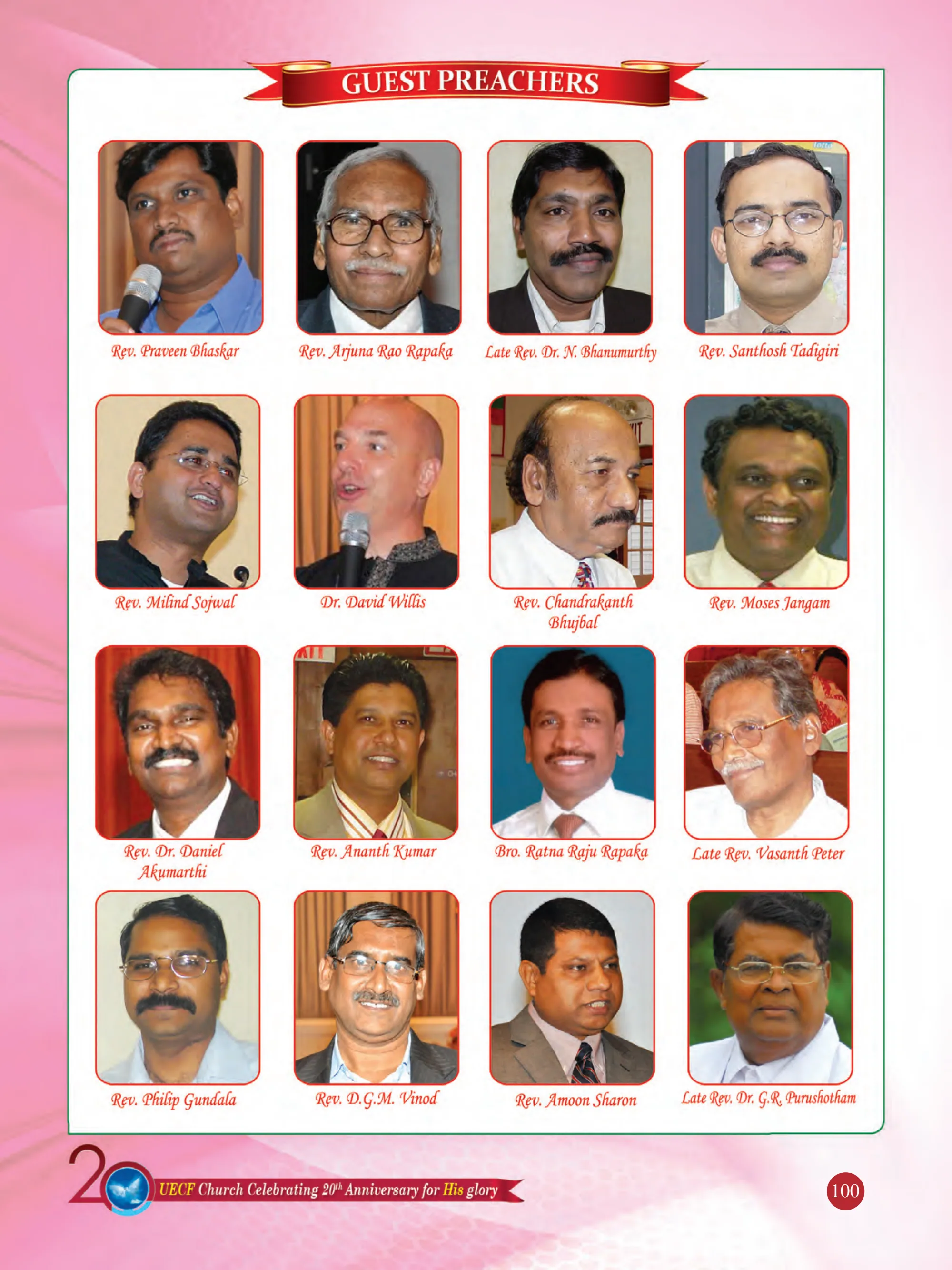 UECF Guest Preachers — souvenir page 100