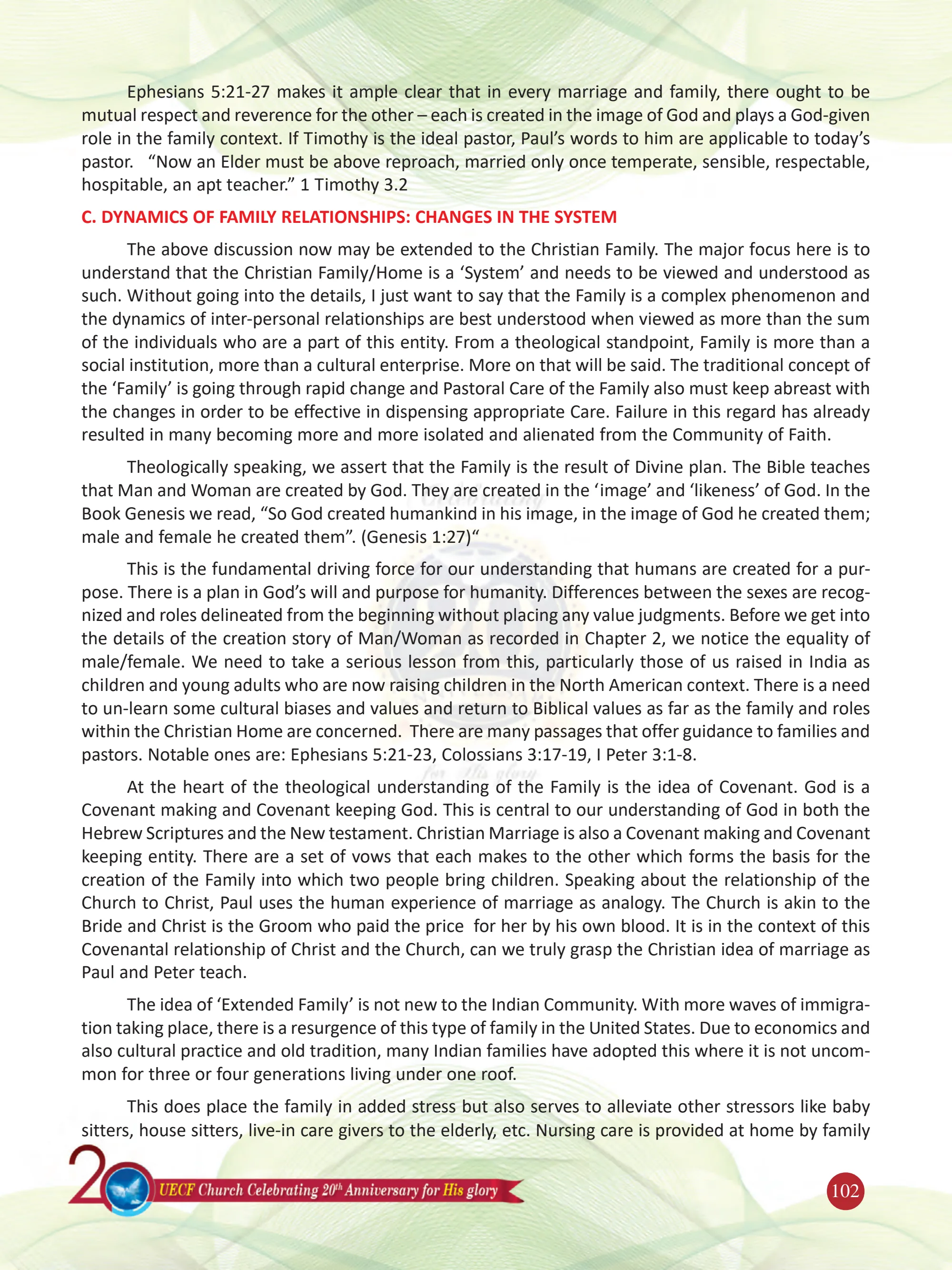 Pastoral Care in Indian American Churches — original souvenir page 102