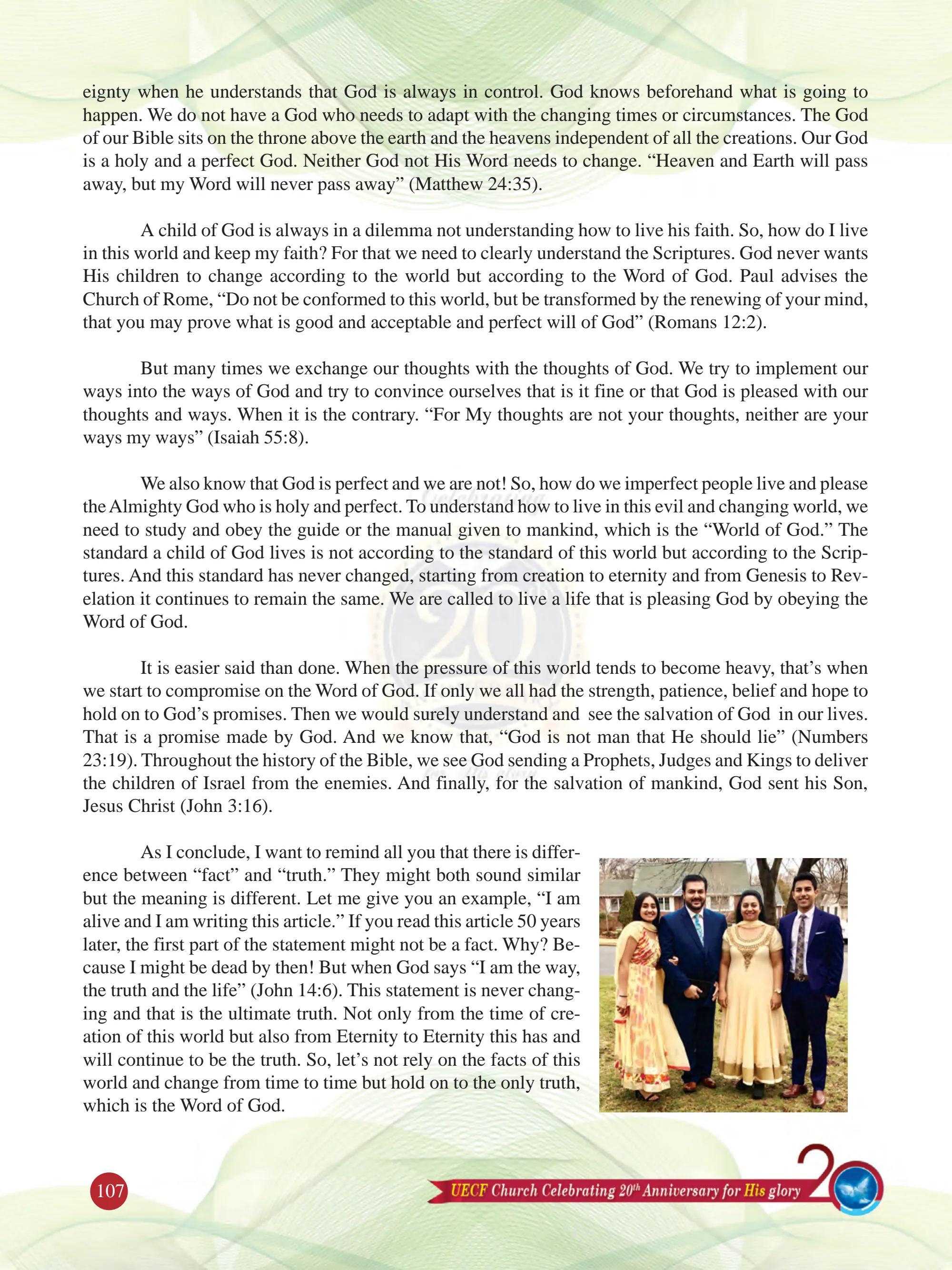 Christian Faith in This Changing World — original souvenir page 107