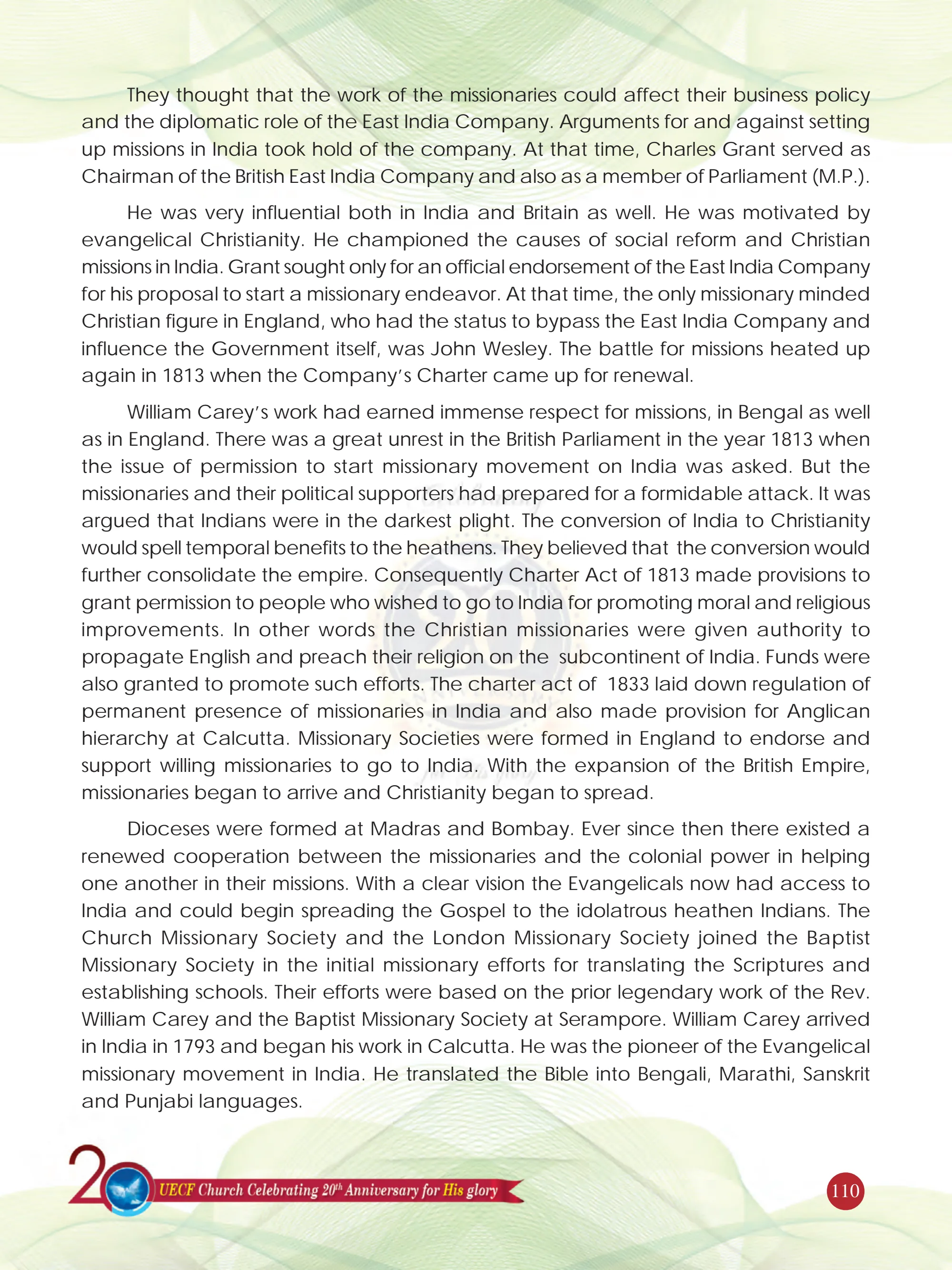 The Great Commission Under British Raj (1858–1947) — original souvenir page 110