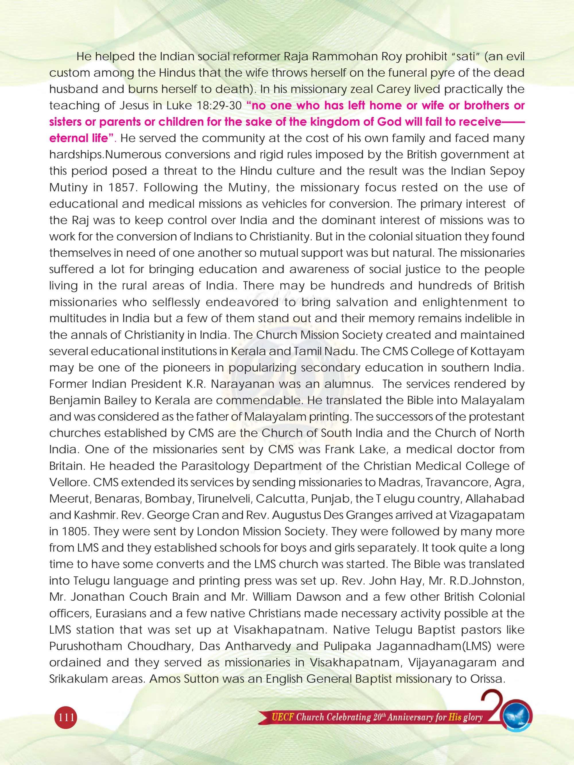 The Great Commission Under British Raj (1858–1947) — original souvenir page 111