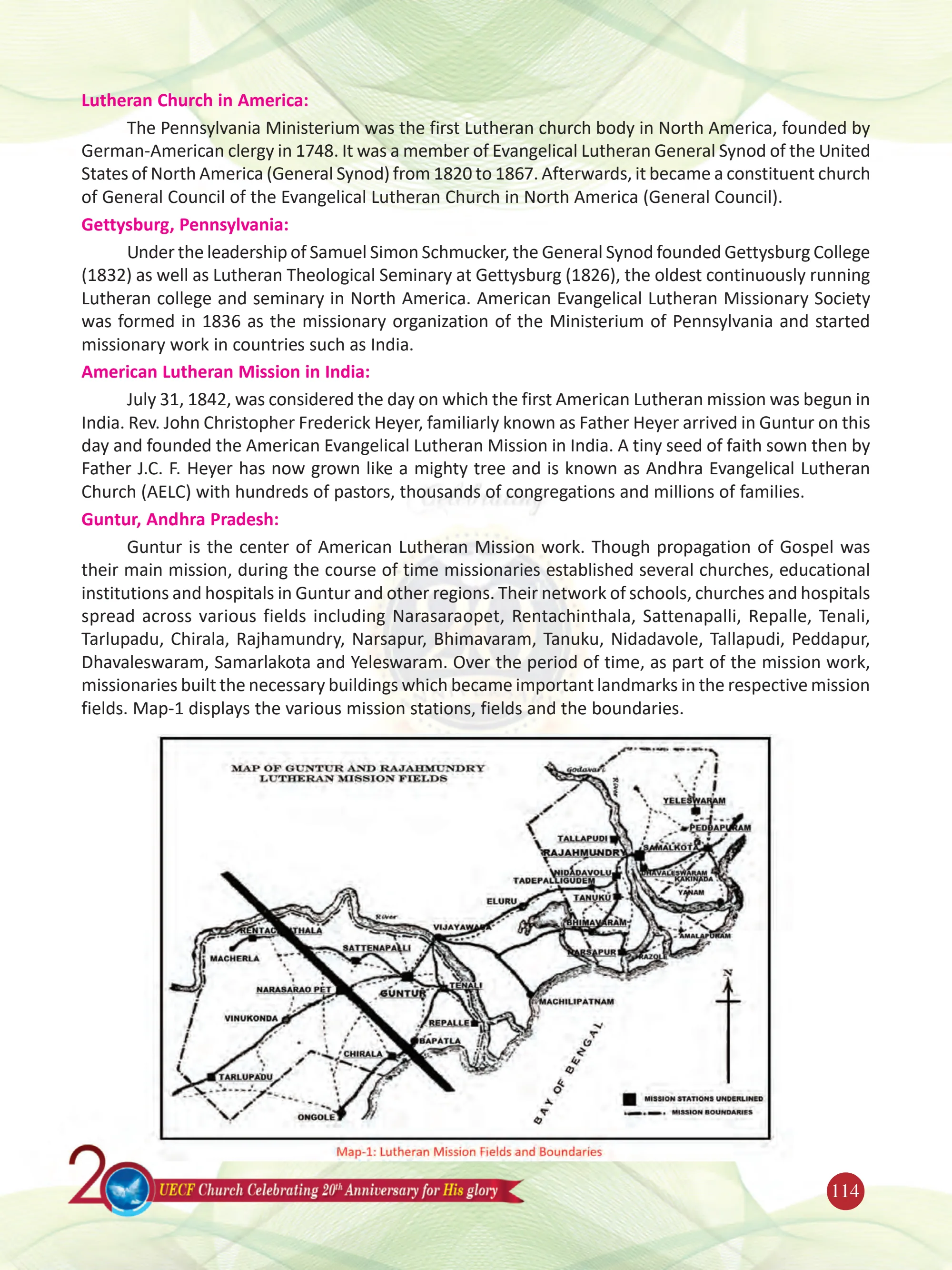 Lutheran Missionaries, Landmarks and Legacies — original souvenir page 114