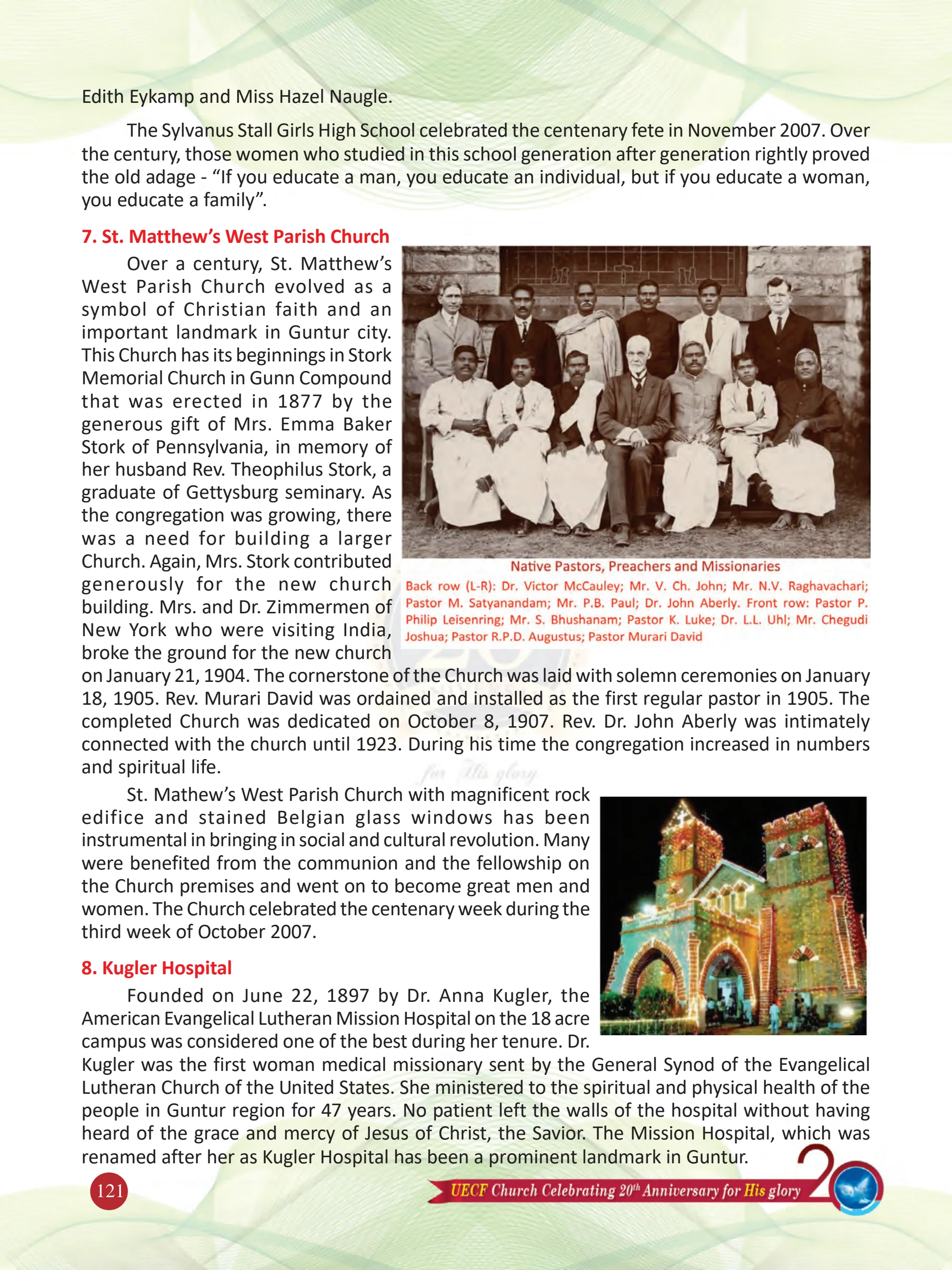 Lutheran Missionaries, Landmarks and Legacies — original souvenir page 121