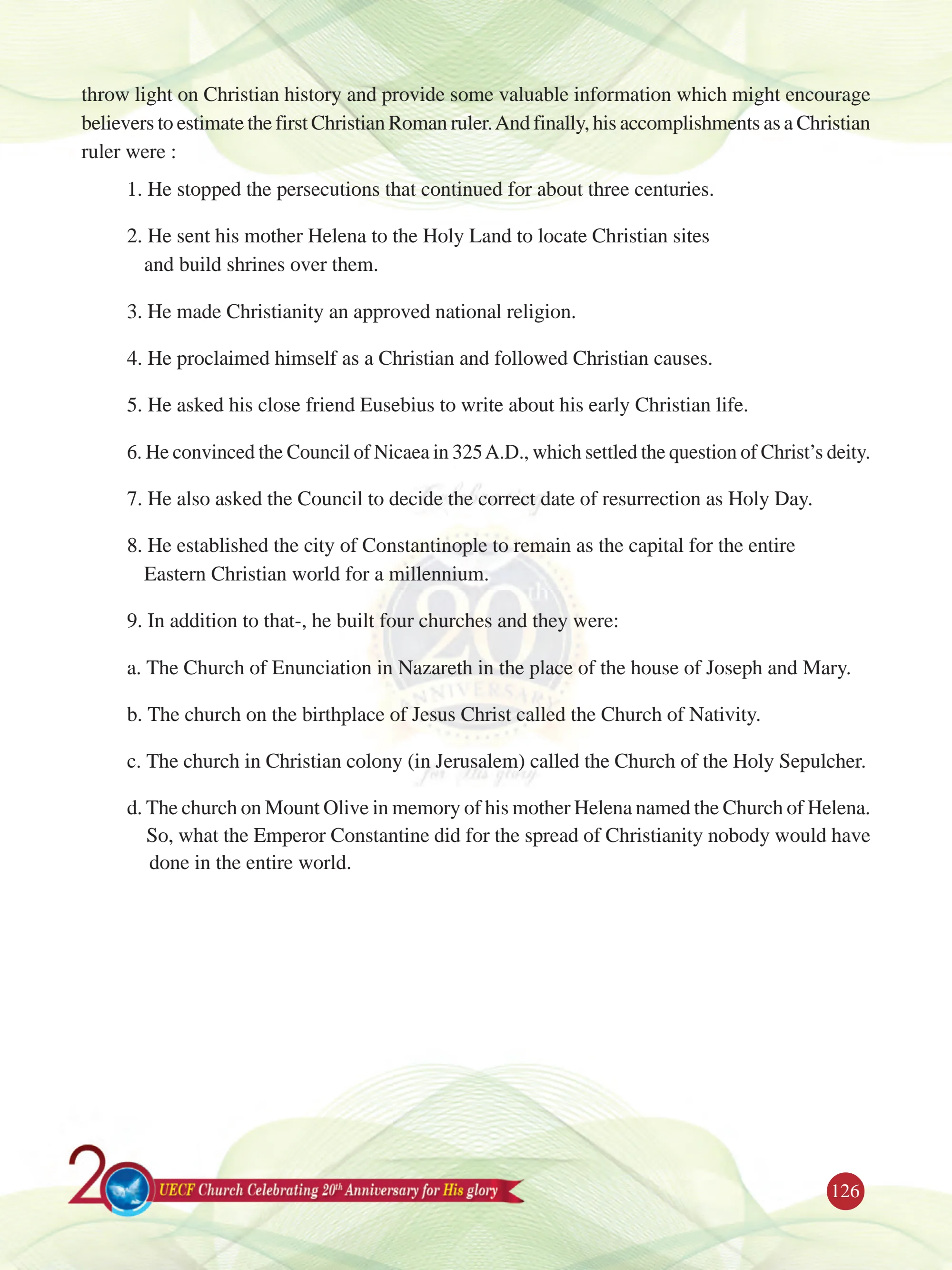History of Emperor Constantine — original souvenir page 126