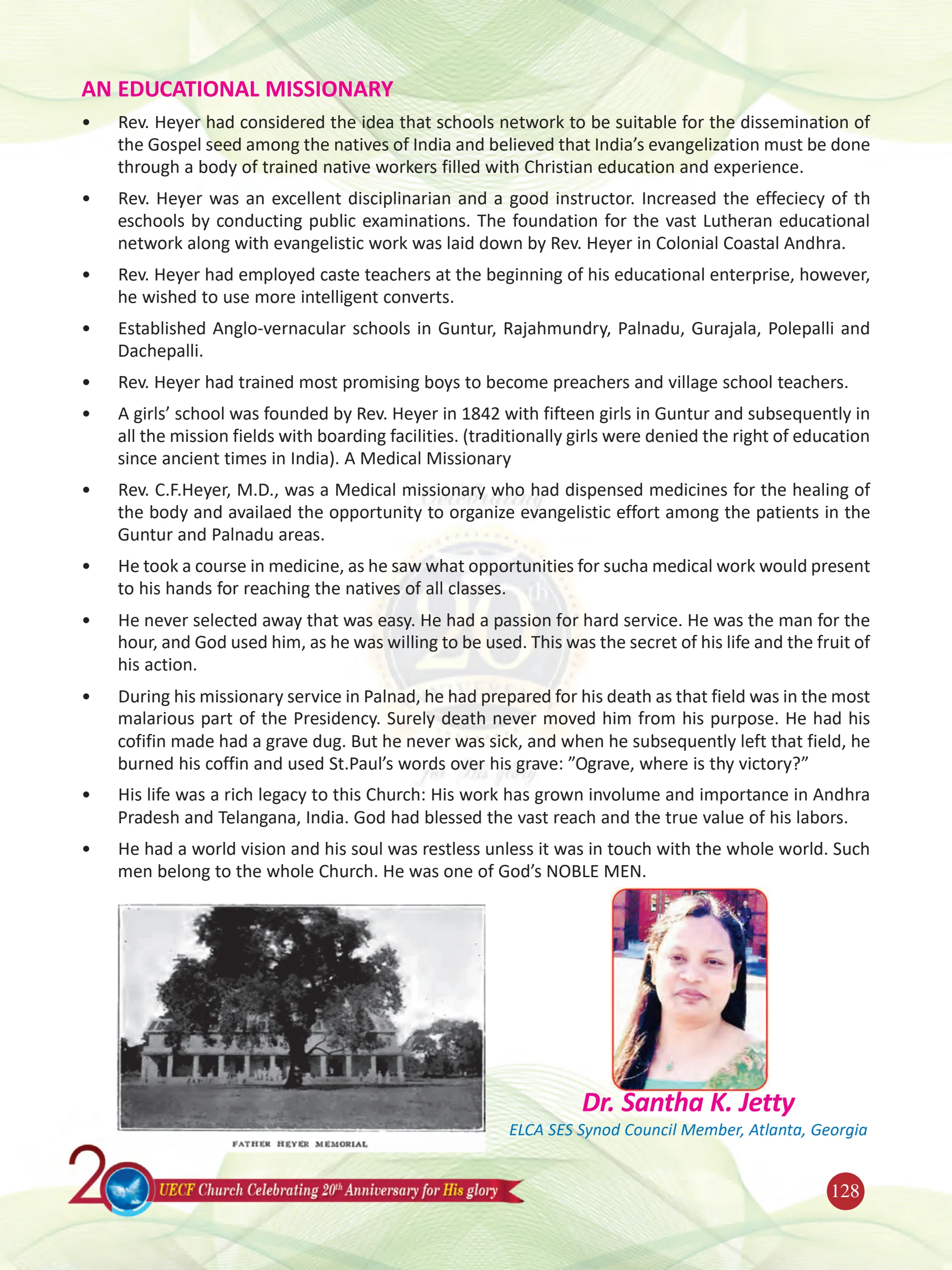 An Ideal Missionary — Rev. John Christian Frederick Heyer — original souvenir page 128