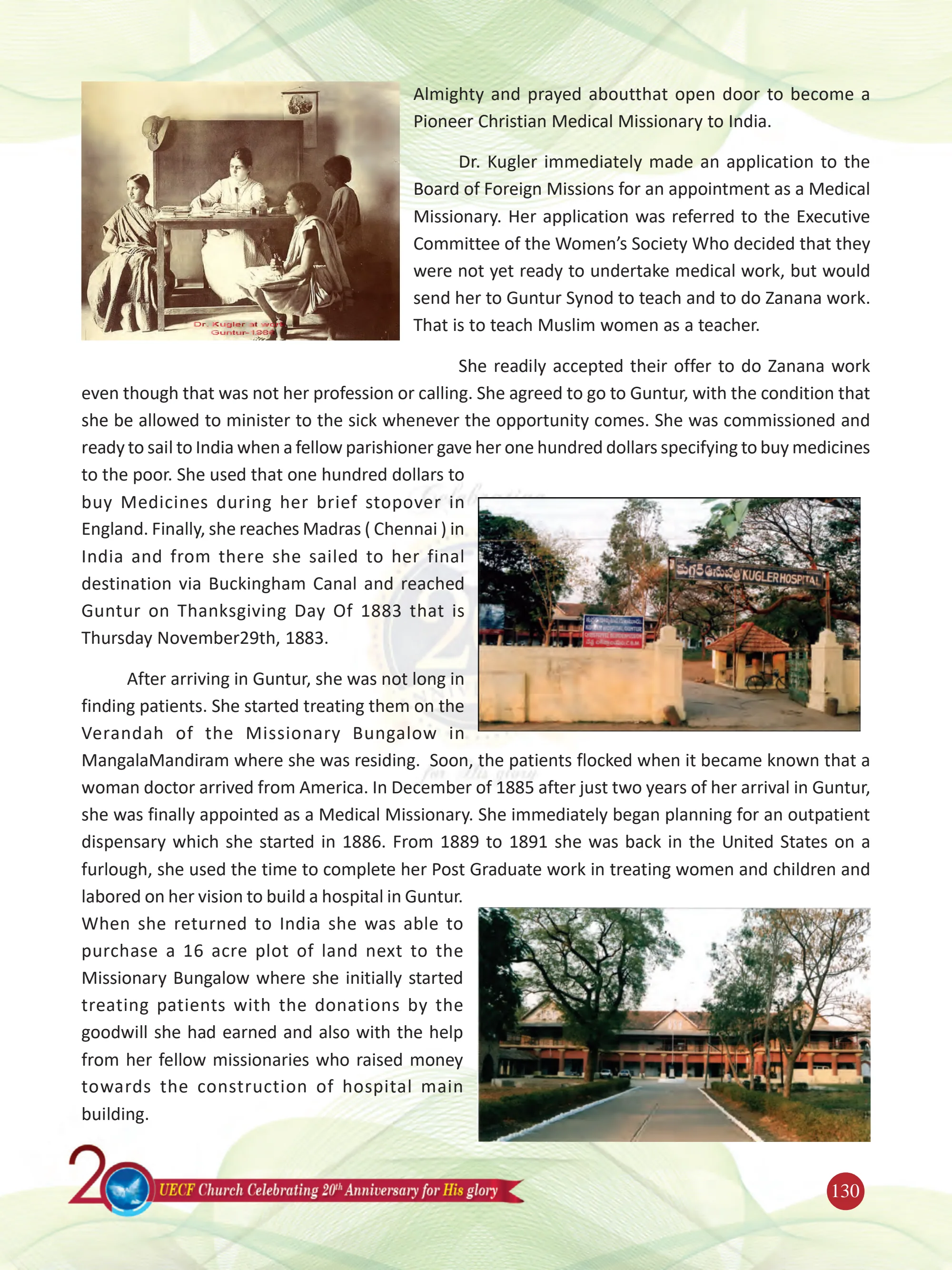 Anna S. Kugler, M.D. — A Pioneer Christian Medical Missionary to India — original souvenir page 130