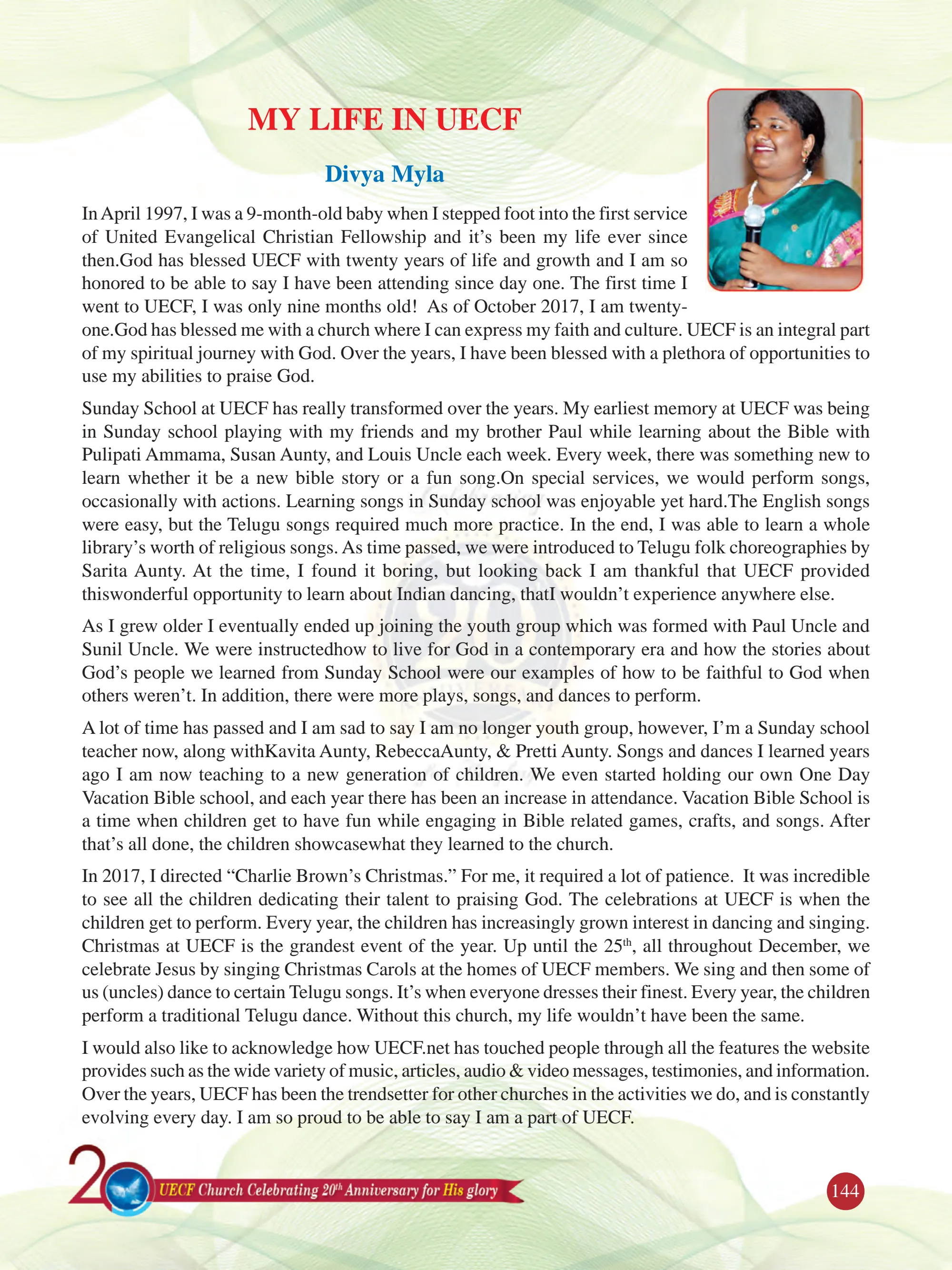 My Life in UECF — original souvenir page 144