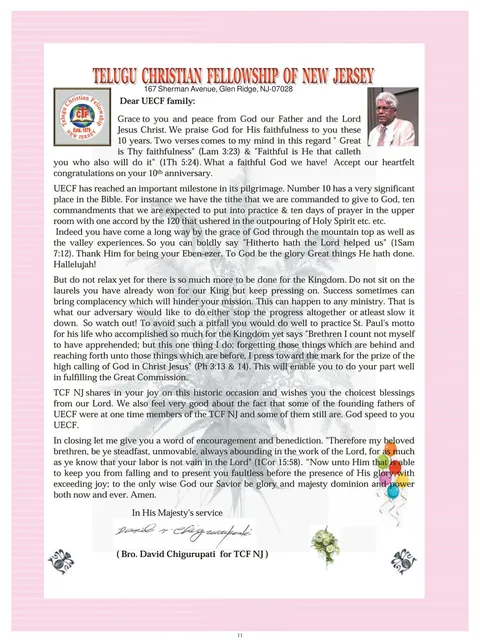 Greetings from Ministries and Friends — Souvenir page 11