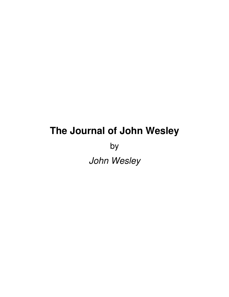 Cover of Wesley journal