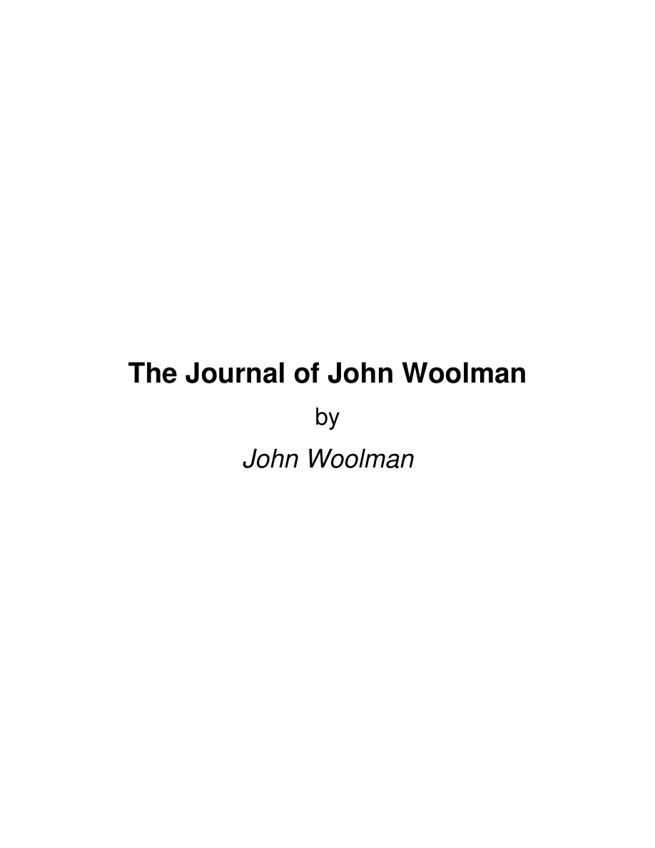 Cover of Woolman journal