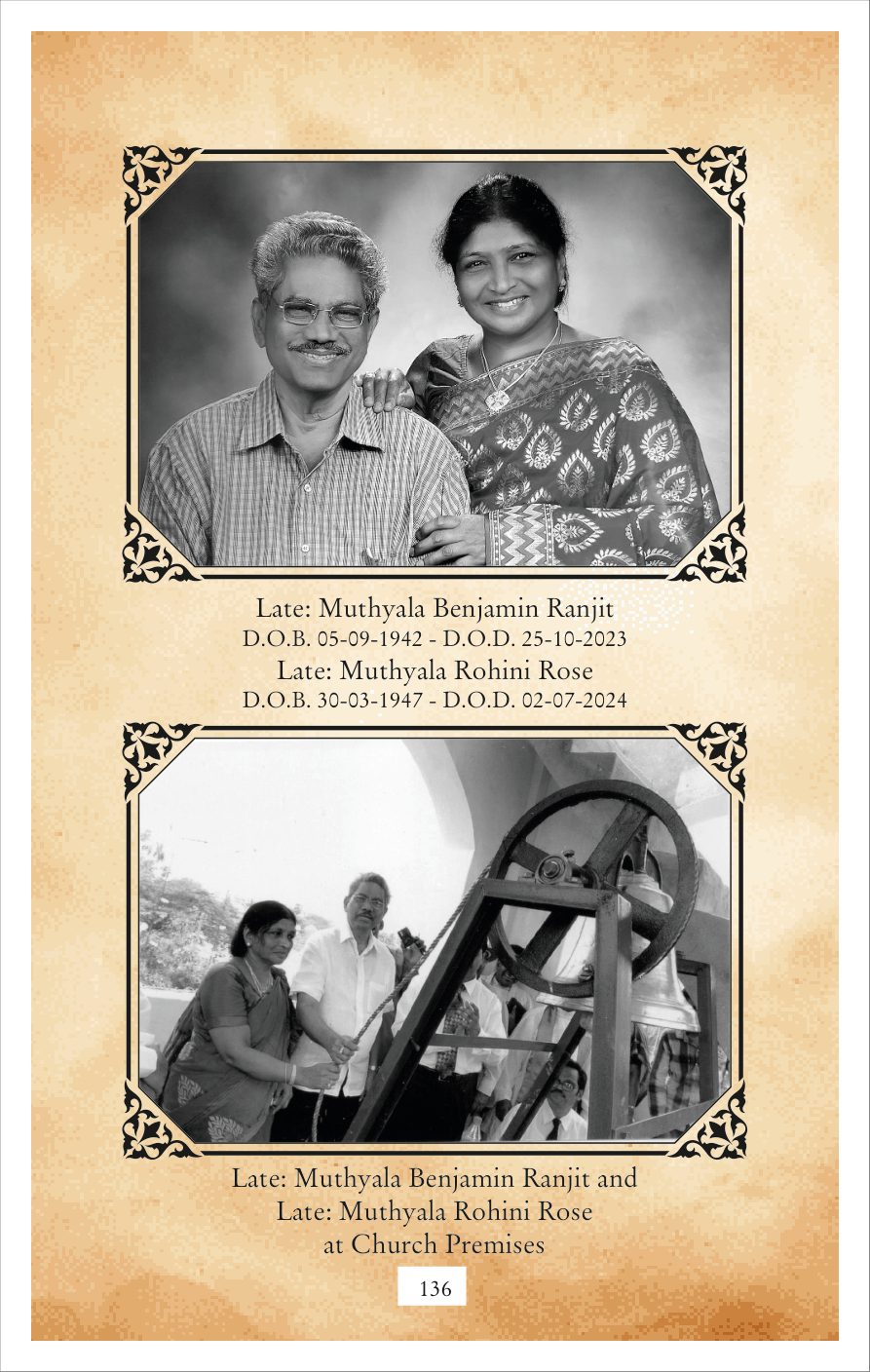 Late Muthyala Benjamin Ranjit and Late Muthyala Rohini Rose