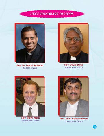 UECF Honorary Pastors: photographs on page 45 of the UECF 15th Anniversary Souvenir