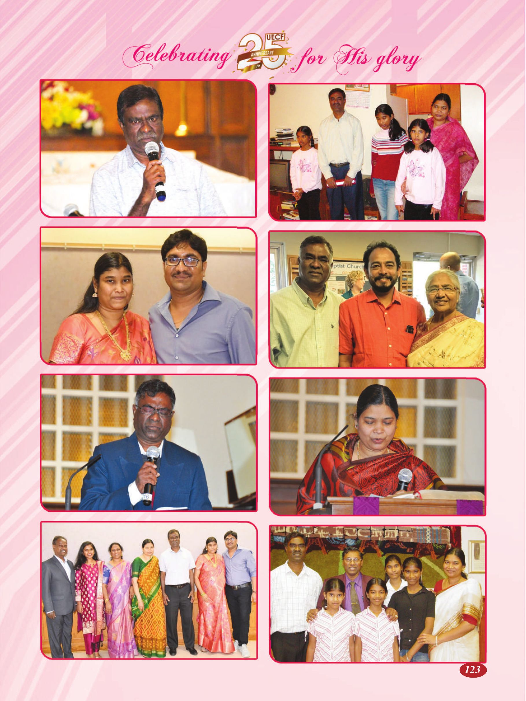 Page 123 of the UECF Silver Jubilee Souvenir