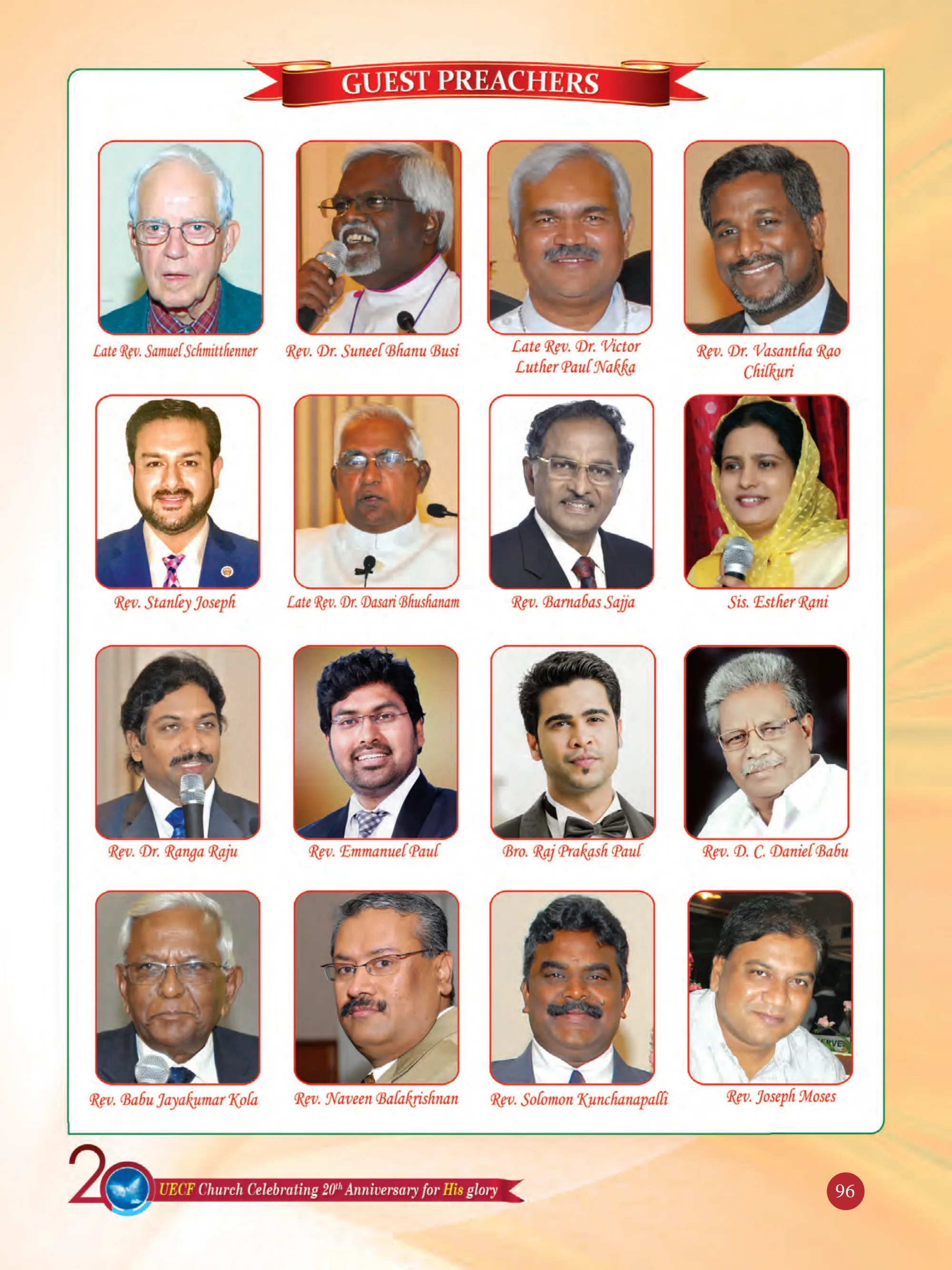 UECF Guest Preachers — souvenir page 96