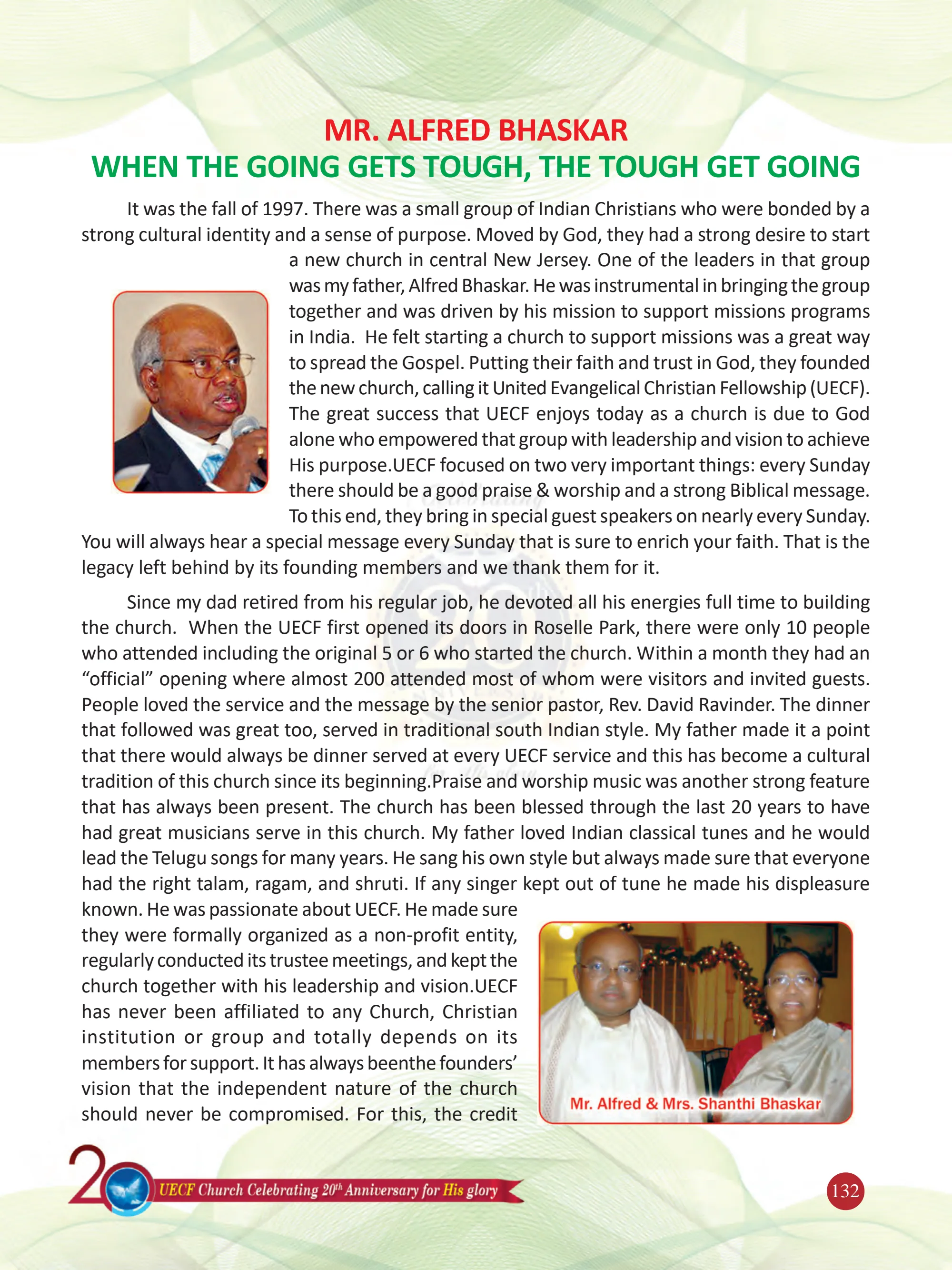 Mr. Alfred Bhaskar — When the Going Gets Tough, the Tough Get Going — original souvenir page 132